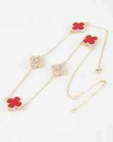 Multi Bejeweled Clover Charm Necklace | Palazzo Couture