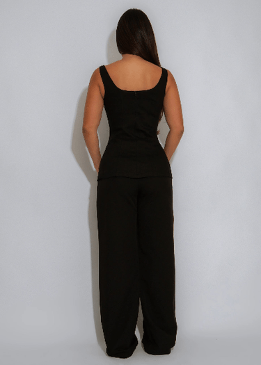 Coastal Charm Seashell Button Top - Black - Palazzo Couture Online