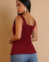 coastal charm seashell button top burgundy styled