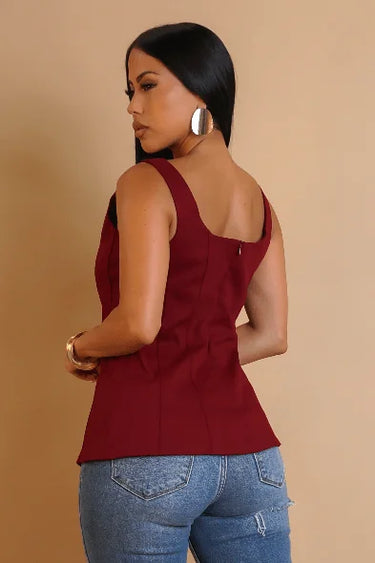 coastal charm seashell button top burgundy styled