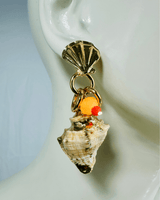 Coastal Elegance Shell Drop Earrings (Gold) - Palazzo Couture Online