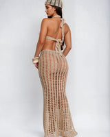 Coastal Mirage 3 - Piece Crochet Skirt Set - Palazzo Couture Online