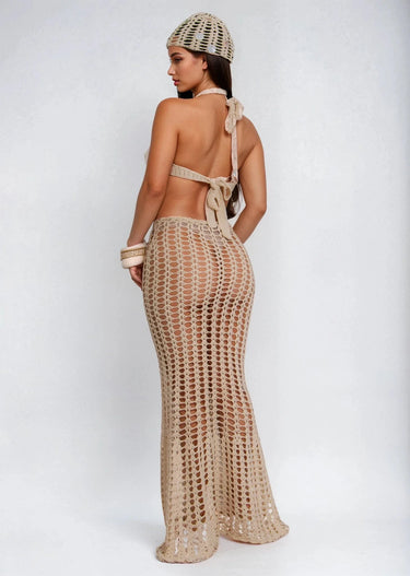 Coastal Mirage 3-Piece Crochet Skirt Set - women's resort wear and swimwear cover up