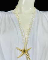 Coastal Star Long Necklace (cream) - Palazzo Couture Online