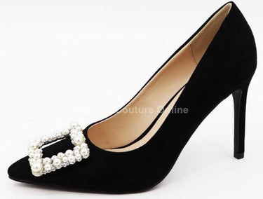 Colorful and Classy Stiletto Heels (Black) - Palazzo Couture Online