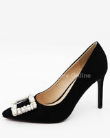 Colorful and Classy Stiletto Heels (Black) - Palazzo Couture Online