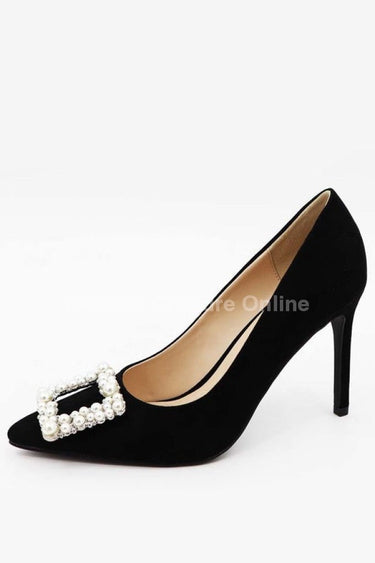 Colorful and Classy Stiletto Heels (Black) - Palazzo Couture Online