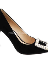 Colorful and Classy Stiletto Heels (Black) - Palazzo Couture Online