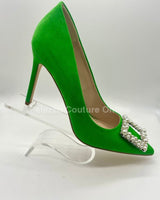 Colorful and Classy Stiletto Heels (Green) - Palazzo Couture Online