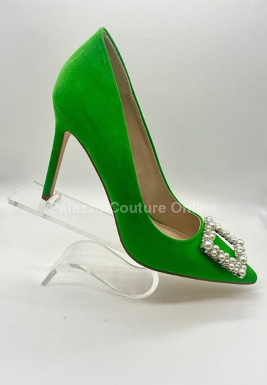 Colorful and Classy Stiletto Heels (Green) - Palazzo Couture Online