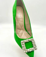 Colorful and Classy Stiletto Heels (Green) - women's statement party shoes