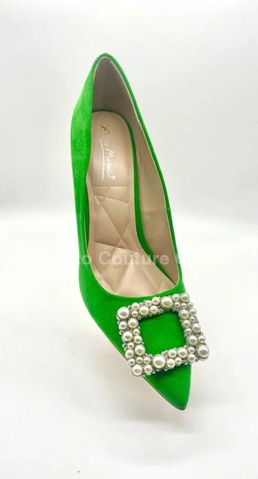 Colorful and Classy Stiletto Heels (Green) - women's statement party shoes
