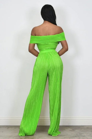 Women's Green pant set matching style back view