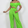 Colorful Life Pant Set Lime Green front view showing complete two piece pant set