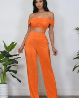 Colorful Life Pant Set (Orange) front view showing complete two piece pant set
