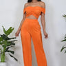 Colorful Life Pant Set (Orange) front view showing complete two piece pant set