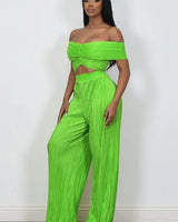Colorful Life Pant Set (Orange) close up of matching top design and fabric detail