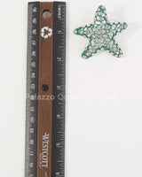 Colorful Rhinestone Starfish Stud Earrings (Green) - Palazzo Couture Online