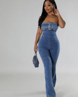 Come On Over Denim Jumpsuit – Wide‑Leg - elegant jumpsuit for parties and events