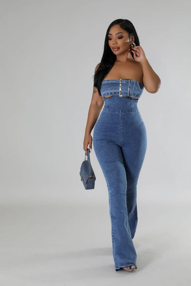 Come On Over Denim Jumpsuit – Wide‑Leg - elegant jumpsuit for parties and events