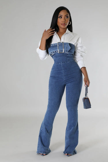 Come On Over Denim Jumpsuit – Wide‑Leg - bold jumpsuit for women