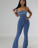 Come On Over Denim Jumpsuit – Wide‑Leg for women - stylish jumpsuit by Palazzo Couture