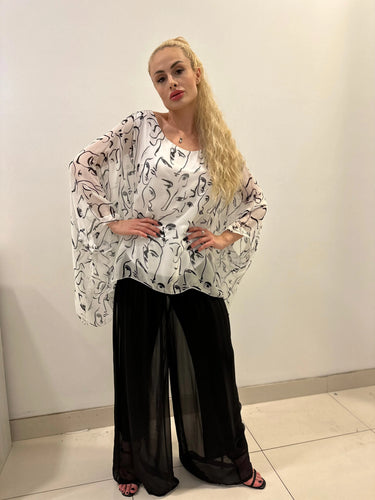 Comodo silky Palazzo Pants (Black) - view 6
