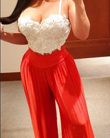 Comodo silky Palazzo Pants (Red) - view 2