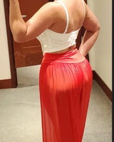 Comodo silky Palazzo Pants (Red) - view 4