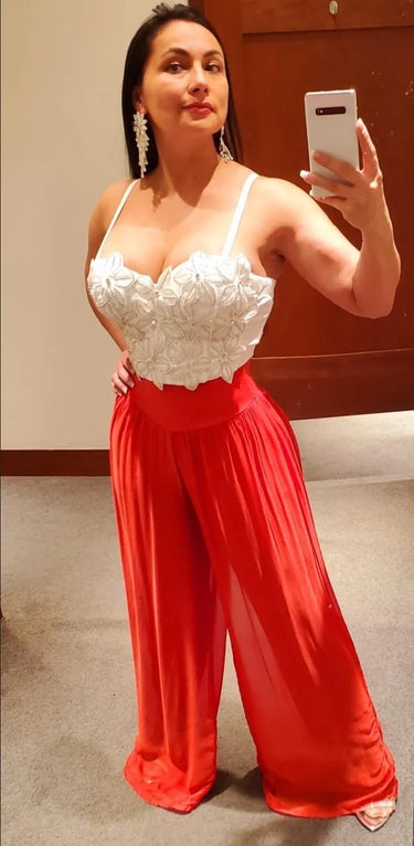 Comodo silky Palazzo Pants (Red) - view 5