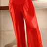 Comodo silky Palazzo Pants (Red) - front view