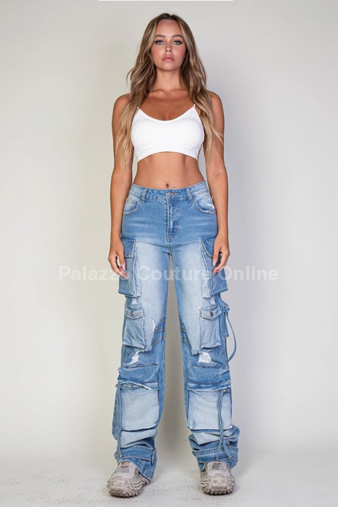 Cool And Casual Cargo Jeans Meddenim / Small Pants