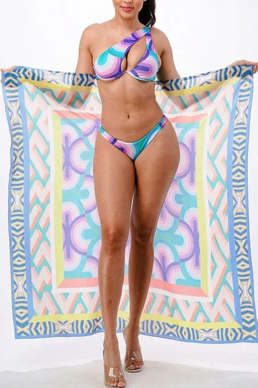 Oasis Bikini Set w/Wrap Blue Multicolored - view 3