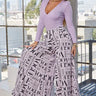 Lilac Vogue Wide Leg Palazzo Pants - front view