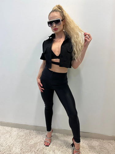 Runs Perfect Black Leggings with Stretch Fit - view 4