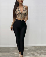 Runs Perfect Black Leggings with Stretch Fit - front view