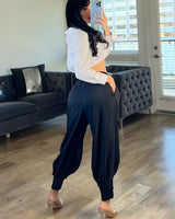 Aladin Black Harem Pants – Loose Fit Genie-Style Trousers - view 3