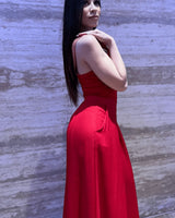 Solid Wide Palazzo pants (Red) - view 2