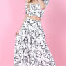 Face Graphic Print Palazzo Pants - White - front view