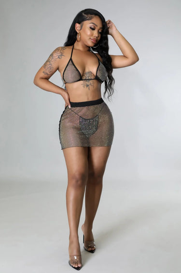Black Two Piece Skirt Set – Sun Dancing Skirt Set (Black) - view 2