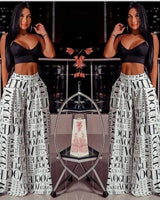 Vogue Print White Palazzo Pants - view 4