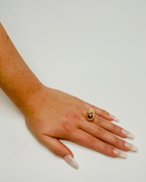 Gold open ring with minimalist spherical design