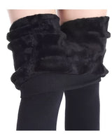 Cozy Comfort Fleece - Lined Thick Tights (All Black) - Palazzo Couture Online