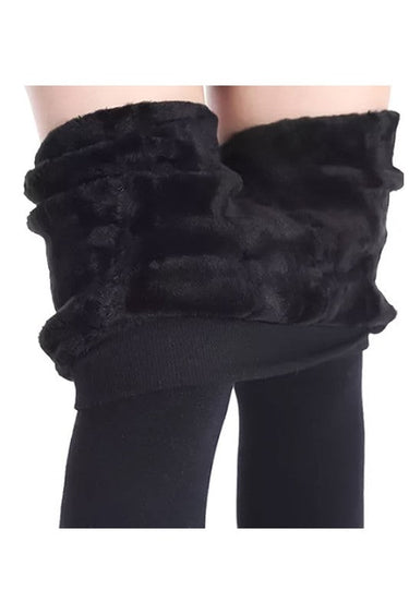 Cozy Comfort Fleece - Lined Thick Tights (All Black) - Palazzo Couture Online