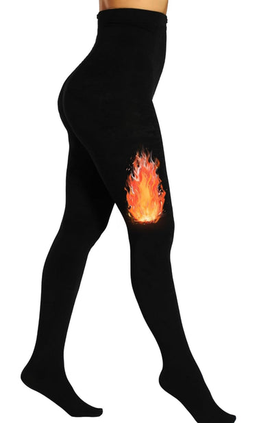 Cozy Comfort Fleece - Lined Thick Tights (All Black) - Palazzo Couture Online