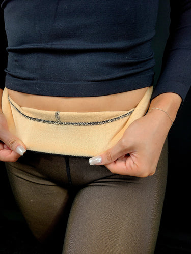 Cozy Comfort Fleece - Lined Thick Tights (Black) - Palazzo Couture Online