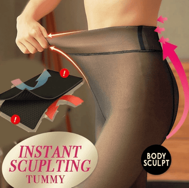 Cozy Comfort Fleece - Lined Thick Tights (Black) - Palazzo Couture Online