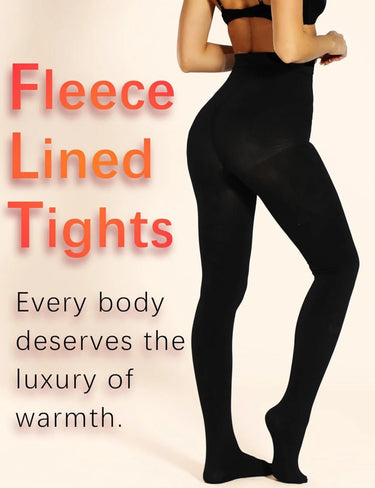 Cozy Comfort Fleece-Lined Thick Tights (All Black) - elegant legwear by Palazzo Couture