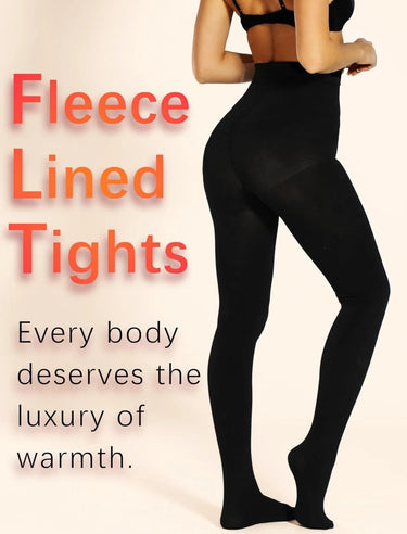 Cozy Comfort Fleece-Lined Thick Tights (All Black) - must-have women's hosiery