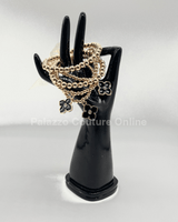 Crisol Clover Gold Beaded Bracelet Black - Palazzo Couture Online